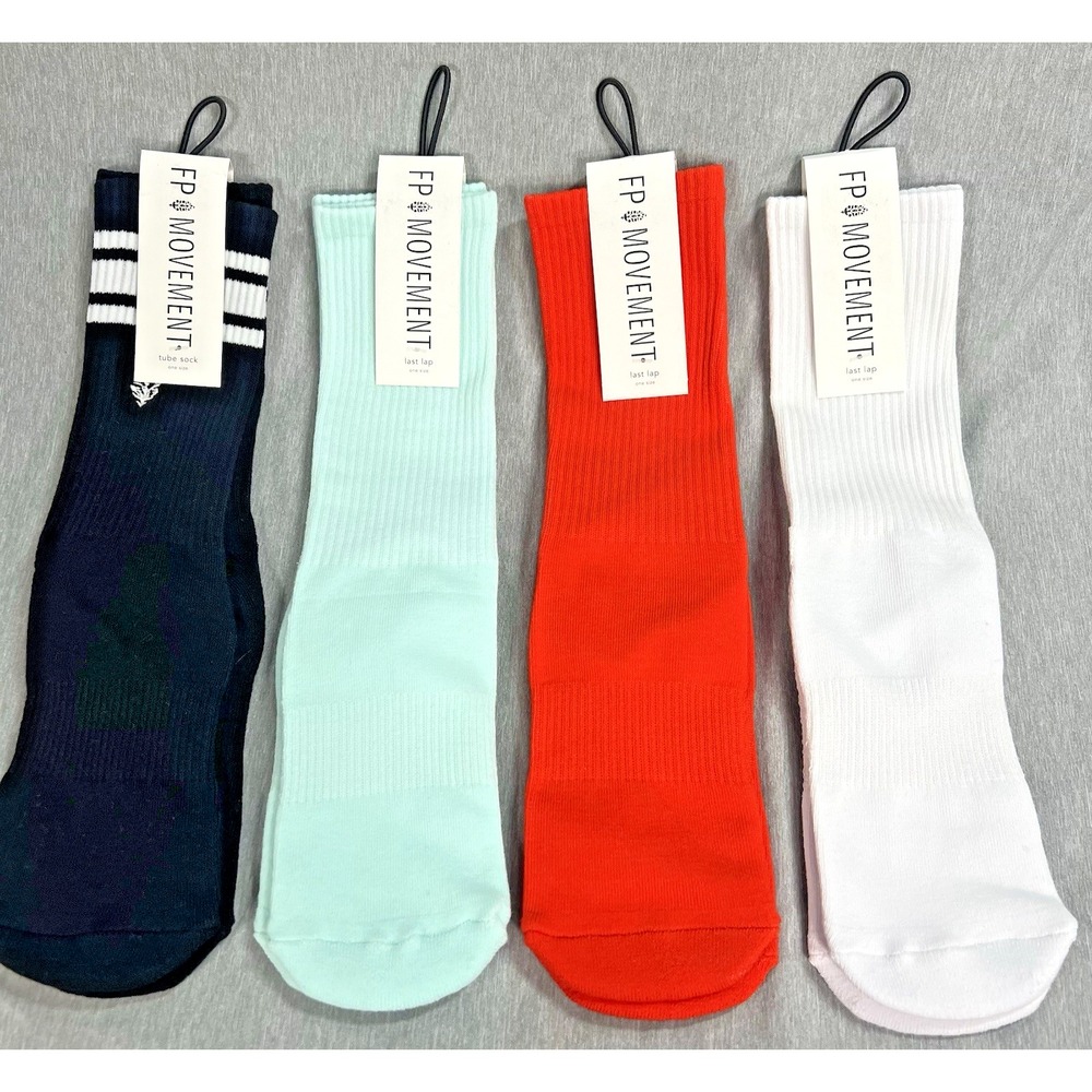 4 pair Free People FP Movement Last Lap Tube Socks Lucky Honey women's NWT $78